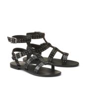 Spartaanse sandalen in leer met stud details