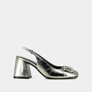 Pumps slingback in leer Double