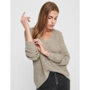 Trui in grof tricot met V-hals