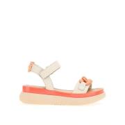 Sandalen met plateauzool in leer