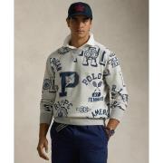 Losse sweater in fleece met motiefjes