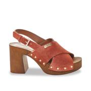 Leren sandalen met hak Tessy