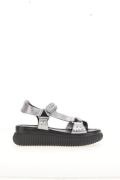 Sandalen met plateauzool in leer