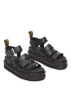 Sandalen in leer met sleehak