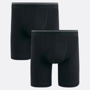 Set van 2 effen zwarte lange boxershorts