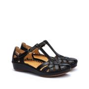 Sandalen in leer met sleehak Vallarta