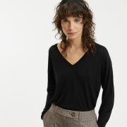 Trui met V-hals in fijn tricot