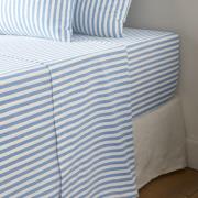 Plat laken in katoen, blauw, Soizic