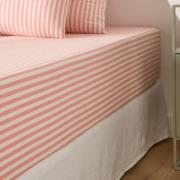 Katoenen hoeslaken omslag 30 cm, Soizic koraal