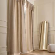 Linnen gevoerd gordijn met strikjes Colin