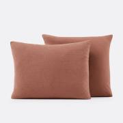 Dubbelzijdige kussensloop in gewassen linnen en gewassen katoen, Annab...