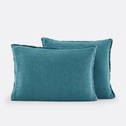 Kussensloop in gewassen linnen, laddersteek, Linot