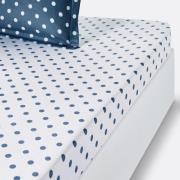 Hoeslaken in flanel met stippenprint Clarisse