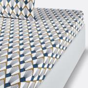 Hoeslaken in perkal, Elisa Bleue