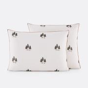 Geborduurd katoen/gewassen linnen kussensloop Anton