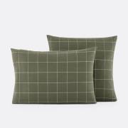 Kussensloop in flanel, Charlie kaki