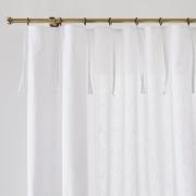Gordijn in halflinnen afgewerkt met strikjes en oogjes, Lincot