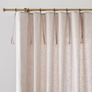 Gordijn in halflinnen afgewerkt met strikjes en oogjes, Lincot