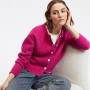 Vest met ronde hals, tricot van wolmix