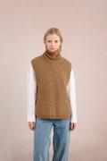 Mouwloze trui met rolkraag, tricot