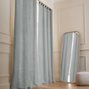 Gordijn in gewassen gevoerd linnen met ringen, Private