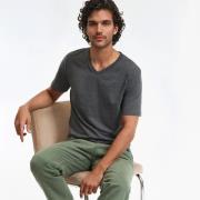 T-shirt met V-hals en korte mouwen