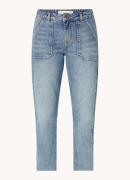 Ba&sh Elly high waist tapered fit cropped jeans met verwassen afwerkin...