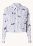 OLAF Cropped blouse met streepprint en logo