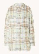 IRO Maryse oversized overshirt met tweed-look en opgestikte zakken