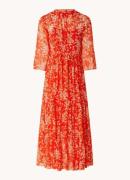 L.K.Bennett Olivia maxi jurk van zijde met bloemenprint en strikceintu...