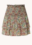 Antik Batik Zena mini rok met smockwerk en paisley dessin