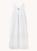 Benetton Maxi jurk van linnen met V-hals