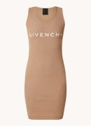 Givenchy Ribgebreide mini jurk met logoprint