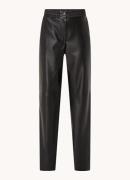 HUGO BOSS Halmara high waist straight fit broek van imitatieleer