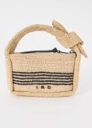 IRO Noue handtas van raffia met streepprint