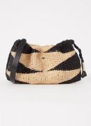 ba&sh June schoudertas van raffia met leren details