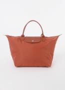 Longchamp Le Pliage Green handtas M met leren details