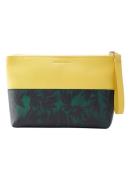 Dries Van Noten Pochette Yellow - make-up tas van kalfsleer