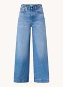 Benetton High waist wide leg jeans met medium wassing