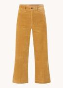 Ralph Lauren High waist loose fit cropped broek van corduroy met steek...