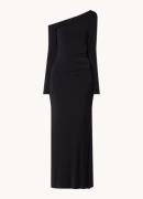 HUGO BOSS Niolea maxi one shoulder jurk met plooidetail en split