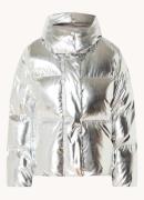 Maje Puffer jack met metallic finish en afneembare capuchon