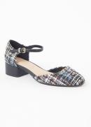 Dune London Dominos pump met tweed-look