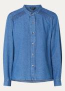 Whistles Pintuck blouse van chambray met ronde hals