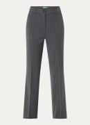 Benetton High waist straight fit pantalon met streepprint