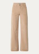 Benetton High waist wide fit broek van corduroy met steekzakken