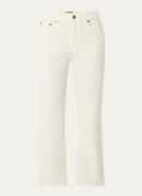 Benetton Mid waist flared fit cropped broek van corduroy