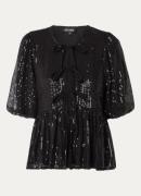 Refined Department Silva top met pailletten en strikdetail