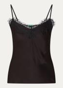 Benetton Top in lyocellblend met details van kant