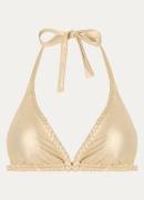 Luli Fama Triangel bikinitop met metallic finish